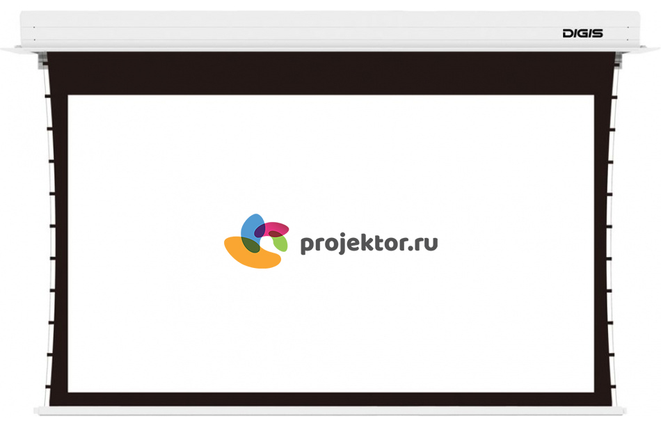Digis Paramount [DSIT-16909] Экран встраиваемый с электроприводом и растяжками (формат 16:9, 92", 229x165, рабочая поверхность 203x115, RS232, ИК, пульт ДУ, триггер, MW)
