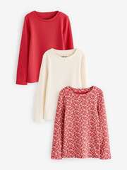 Лонгслив для девочки Next N94-121, 3 шт., Молочный, Красный