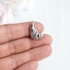 Подвеска Круассан 23*13 мм, родий, П989