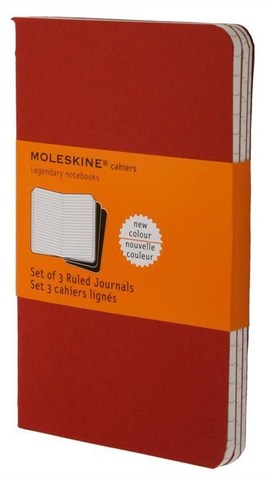 Набор 3 блокнота Moleskine Cahier Journal Large, цвет клюквенный, в линейку