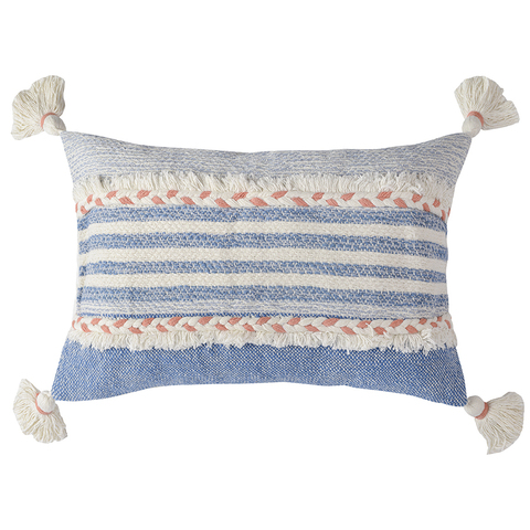 Наволочка декоративная 35х60см Tkano Ethnic с кисточками и бахрамой