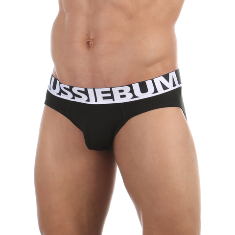 Мужские трусы слипы черные AussieBum