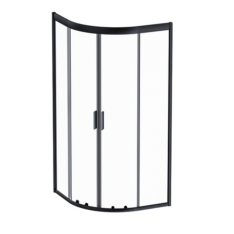 Am.Pm W90G-401-090BT Душевое ограждение Gem 1/4 Rond 90x90 стекло прозрачное, профиль черный матовый, без