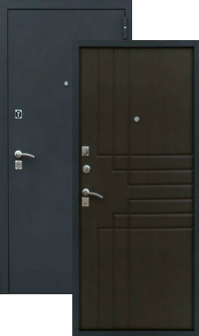 Дверь входная Зевс Z-2, 2 замка, 1,5 мм  металл, (чёрный шёлк+венге шёлк)