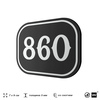 Номерок на дверь квартиры 860, для кабинета, офиса, шильдик 9 х 7 см, черный, Айдентика Технолоджи