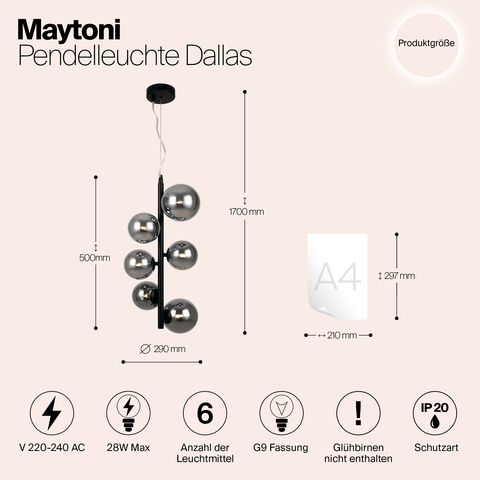 Подвесной светильник Maytoni Dallas MOD545PL-06B