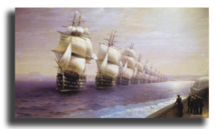 Репродукция "Айвазовский - смотр черноморского флота в 1849 году"