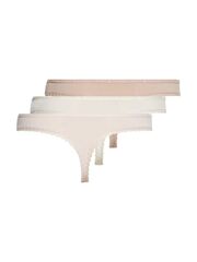 Женские спортивные трусы Tommy Hilfiger Thong 3P - ivory/balanced beige/pale pink