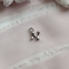 Подвески буквы M, N, O, P, Q, R, S родий, 13 мм, 1 шт, П713, П714, П715, П716, П717, П718, П719