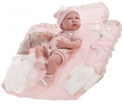 Munecas Antonio Juan Кукла-младенец Кармелита с пеленальным комплектом, 42 см (5095P)