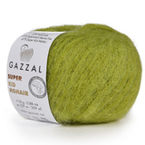 Пряжа Gazzal Super Kid Mohair 64422 олива