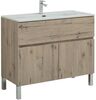 Aquanet 277557 Компл.3 - Тумба Алвита new 100 напольная 1 ящ., 2 дв.цв.дуб веллингтон белый (277557)