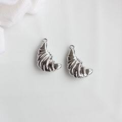 Подвеска Круассан 23*13 мм, родий, П989