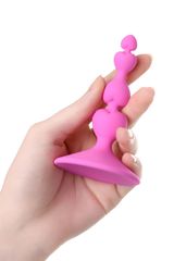 Розовая силиконовая анальная пробка Loverty - 8 см. - 