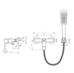 Смеситель для душа Lemark URSUS - LM7203BL