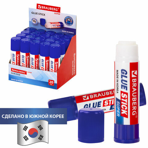 Клей-карандаш 15 гр. (BRAUBERG) SUPER, Ю. Корея 229541