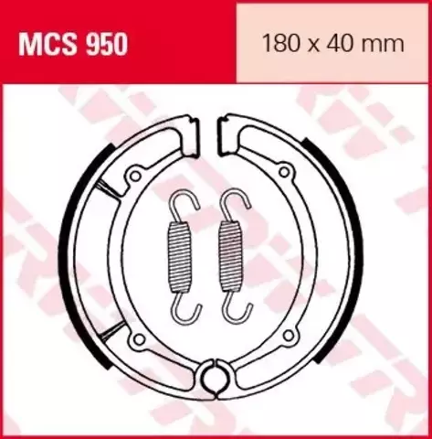 Колодки тормозные барабанные MCS950