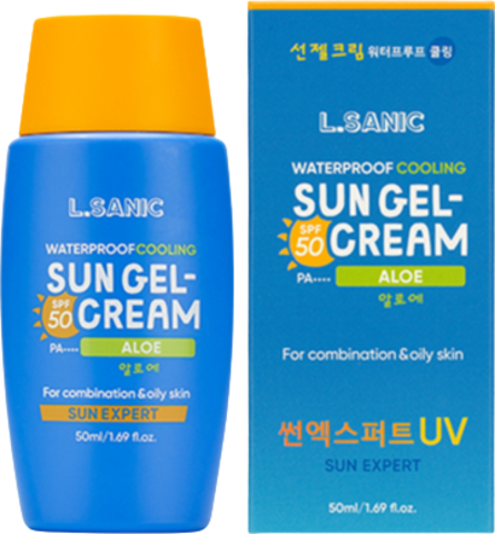 Lsanic Sun Гель-крем солнцезащитный, водостойкий, матирующий с экстрактом алоэ для комбинированной, жирной и проблемной кожи