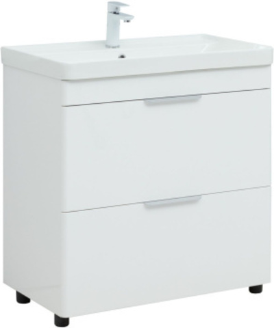 Aquanet 310154 Тумба Ирис new 80 напольная 2 ящ. цв.белый глянец (310154)