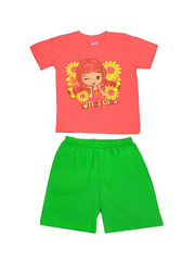 DL11-73-18-39 Комплект детский, оранжевый (футболка+шорты)