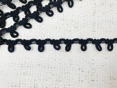 Тесьма с эластичными петлями, ш. 1,5 см, чёрный