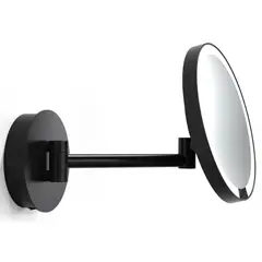 122460 Decor Walther Round Just Look WD Косметическое зеркало 21.5см, подвесное, увел. 5x, подсветка LED, от электросети, цвет: черный матовый фото