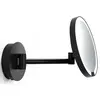 122460 Decor Walther Round Just Look WD Косметическое зеркало 21.5см, подвесное, увел. 5x, подсветка LED, от электросети, цвет: черный матовый