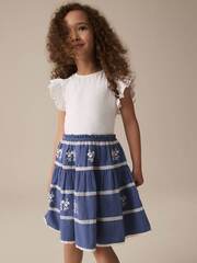 Платье для девочки Next E45-373, Белый, Синий