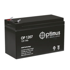 Аккумулятор Optimus OP 1207 (AGM)
