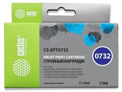 Картридж струйный Cactus CS-EPT0732 T0732 голубой (11.4мл) для Epson Stylus С79, C110, СХ3900, CX4900, CX5900, CX7300, CX8300, CX9300