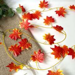 Кленовые листья, осенние искусственные, лиана 2,35 метра, листья около 6,5*7 см, набор 6 шт.