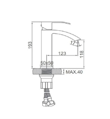 Смеситель для раковины цвет черный матовый материал латунь Accoona A9623F