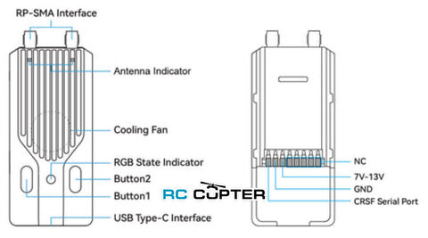 Передающий модуль BetaFPV SuperG Nano 2.4 ГГц двойной 1 Вт Gemini