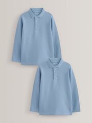 Поло с длинным рукавом для мальчика Next 726-441, 2 шт., Светло-синий