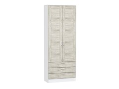 Шкаф двухстворчатый Стиль ШК-803 с ящиками Nordic Oak Белый