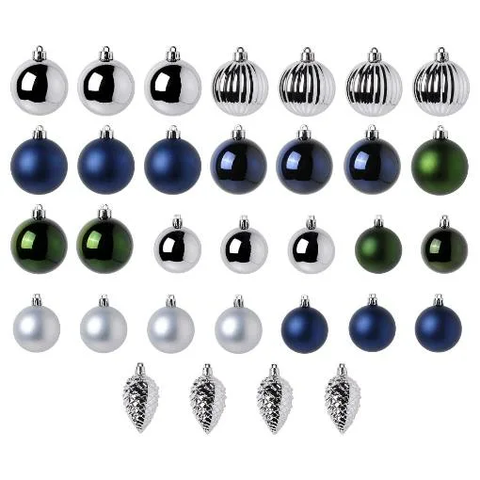 Набор ёлочных украшений (шар) Vintertid, 32 шт, пластик, разноцветный