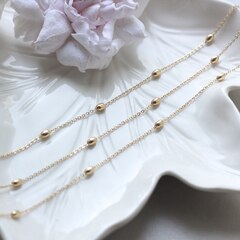 Цепочка с бусинами, звено 1,8*1,1 мм, позолота. 42 см . А054-1 (42см)