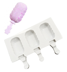 Форма силиконовая для мороженого "Волна" 40*68 мм, 3 ячейки