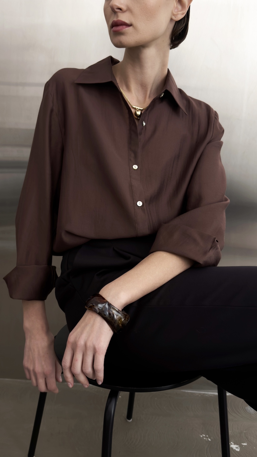 Рубашка из полупрозрачной вискозы