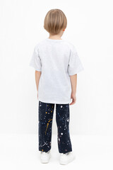 брюки  для мальчика  КР 400529/индиго,космические брызги