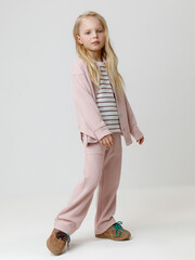 брюки  для девочки  КР 400843/розовый лед к577