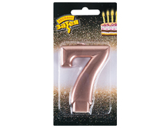 Свеча -цифра "7" Розовое золото