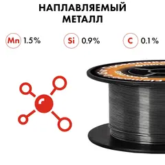 Проволока сварочная QUATTRO ELEMENTI флюсовая, 0,8 мм, масса 0,45 кг (770-384)