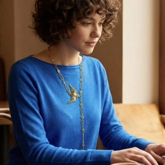 Колье - пояс (цепочка) длинное ПТИЦА (Голубь Мира) в стиле Schiaparelli