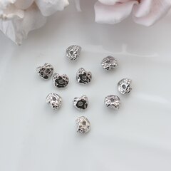 Бусина разделитель (спейсер) фриформ, 7 мм, родий, 5 штук, Р069