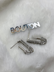 Серьги серебристые Гвоздики/Пусеты 