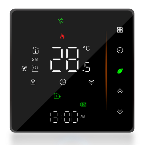 Умный термостат для теплого электрического пола с модулем Wi-fi | серия 006 | SmartLife | Черный