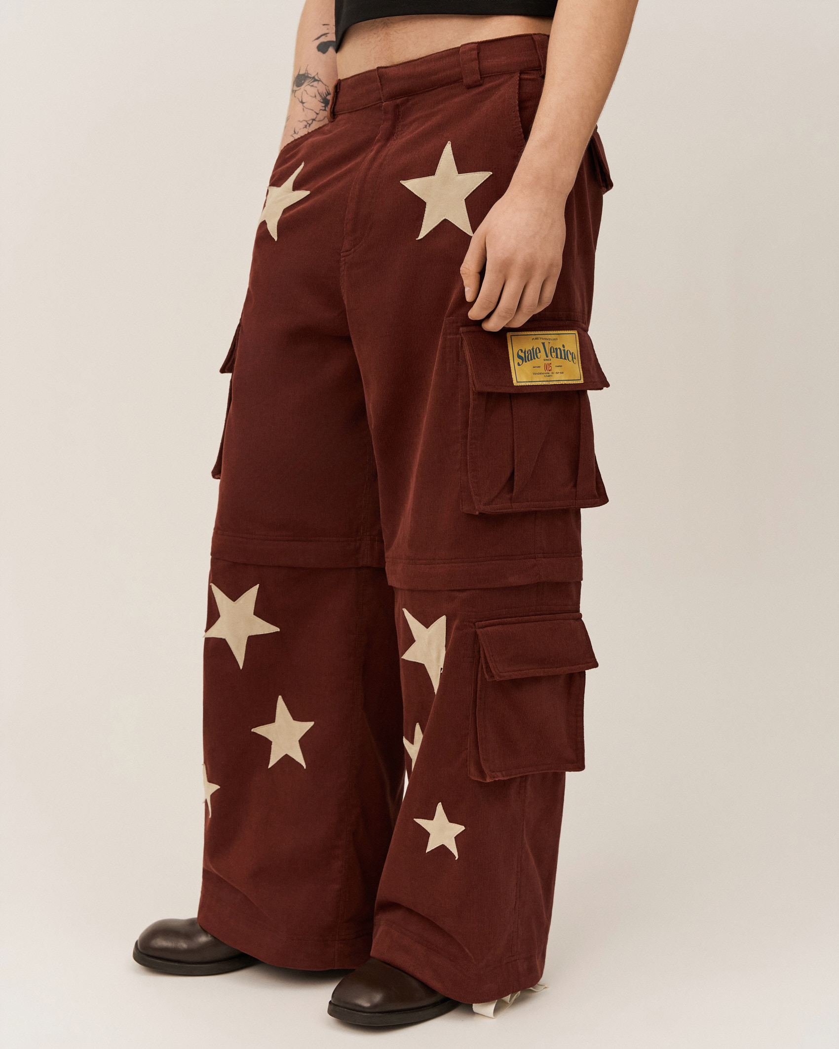 Вельветовые карго брюки