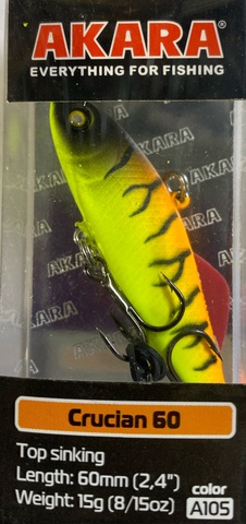 Воблер Akara раттлин Crucian 60 мм 15 гр. (8/15 oz 2,4 in) A105