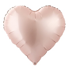 Г 18''/46 см, Сердце изящное, Сатин, Розовый (Pastel Pink), 1 шт.